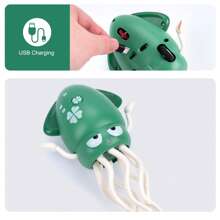 1 Stück Niedliches Kraken-Krabbel-Spielzeug für Kinder mit Hinderniserkennungsfunktion, interaktives tanzendes und laufendes Spielzeug, Musik spielender sensorischer Oktopus, Angelspiel als Geburtstagsgeschenk für Jungen und Mädchen