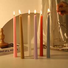 4 件 10 英寸锥形普通蜡烛，浅/深粉色/柔和色系列，适用于家居装饰、婚礼装饰、餐桌装饰、闺蜜礼物、女士礼物、冬季礼物、生日装饰、烛光晚餐、烛台、宴会、婚礼、情人节、无香蜡烛、浪漫装饰、四季皆宜 - 彩色 - 查看 8