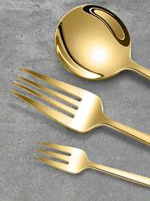 15/20/30件套不锈钢餐具套装，优雅的15/20/30件套金色餐具套装，金色饰面餐具套装，可重复使用的餐叉、餐勺、茶匙，适合家庭和日常使用，礼盒包装