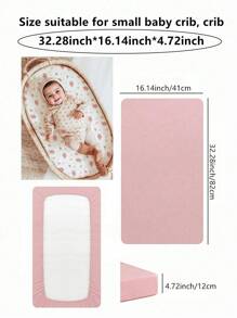 2 Pieces Set Plain Soft Fitted Crib Sheets, Breathable Newborn Baby Bed Essentials