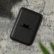 New Luxury Fashion Exquisite Black Cat Pattern Faux PU Leather Magnetic Card Holder Compatible  16 15 14 13 12 Pro Max PU Leather Wallet Accessory For 1-2 Cards - 白色 - 查看 5