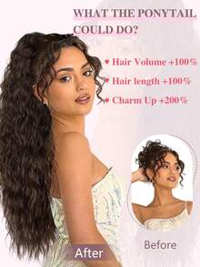 Ponytail Extension, Claw Clip Ponytail Extension For Women Long Wavy Pony Tails Hair Extensions Fluffy Natural Looking Synthetic 30 Inch Clip In Ponytail Hairpiece For Daily Use - Multicolor - View 5