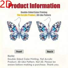 2D Valentine's Day Fun, Fashionable, Elegant And Delicate Mini Sparkling Colorful Cartoon Butterfly Acrylic Lightweight And Durable Pendant DIY Women's Pendant, Exquisite Design, Fashionable, Halloween, Christmas, Valentine's Day, Anniversary, Birthday, Holiday, Show Off Your Charm, Daily Banquets, Parties, Holidays, Leisure - 彩色 - 查看 5