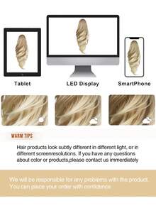 马尾辫接发，18 英寸波浪爪夹接发，适合女性，轻盈蓬松的合成纤维马尾辫假发，自然柔软，易于佩戴 - 彩色 - 查看 11