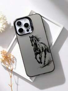 Horse Pattern Print Phone Case Compatible With IPhone & Galaxy - 黑色 - 查看 5