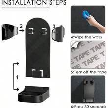 FL Linkidea Adjustable Electric Shaver Holder 2 Pack Self Adhesive Razor Stand Shower Razor Stand Compatible With Philips Series 7 Series 9 Black FL