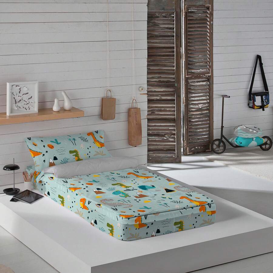 Naturals COOL KIDS - 羽絨被套 - ✅ 2-5 天送達 ✅ - 無需填充 - 100% 純棉 - 超柔軟 - 25 種款式可選 - Bed 90 - 西班牙製造 - 蜥蜴 - 查看 1