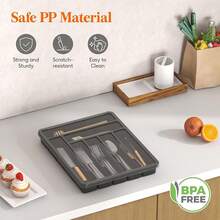 Fast Delivery Lifewit Silverware Organizer With Lid, Covered Utensil Tray Kitchen Drawer And Countertop, Plastic Cutlery And Flatware Storage Box Spoons Forks Knives Holder, 6 Compartments, Black Quality Assurance 9GUQ - màu đen - Xem 6