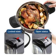 Stainless Steel Micro Pressure Cooker, 24cm Mini Pressure Cooker With Clear Lid & Handles, Pressure Cooker For Gas Stove, Induction Electric Stoves, Kitchen Cookware Pots - Silver-24 cm - View 6