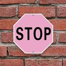 1pc Octagon Pink/Red/Black STOP Decorative Sign, Aluminum, 12x12 Inch UV Printing, Perfect For Indoor/Outdoor Walls, Garage, Studio, Teen Room, Private Territory Decoration