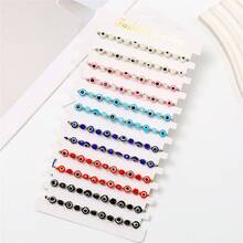 12 件墨西哥邪眼幸运方块水晶好运编织手链串饰手链绳礼物适合女孩批发珠宝家庭共享套装 - 彩色 - 查看 2