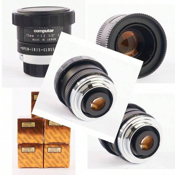 Lot Of 5 Computar Camera Lens H1212FI Security C Mount 12mm F1.2