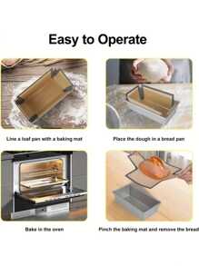 1 件可重复使用硅胶面包盘衬垫，适用于 9 X 5 英寸面包盘 - 烘焙垫，不粘可重复使用，易于清洁，耐热，家庭厨房配件 - 彩色 - 查看 5