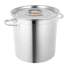 35L Large Deep Cooking Stock Pot Stainless Steel 201 With Lid Multifunctional - Silver - View 6