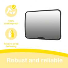 1 Pc Crash Tested And Certified Shatterproof Baby Car Mirror For Rear Facing Infant With Wide Larger Crystal Clear View - Black - View 7