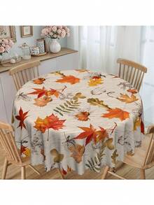1 pezzo Tovaglia autunnale per il Ringraziamento, stampa vibrante di foglie d'acero, tessuto in poliestere con bordo in pizzo, misure 60"X60", 55"X70", 60"X86", adatta per interni ed esterni, stile campagnolo per cucina, sala da pranzo, regalo per il Ringraziamento, decorazione da tavolo quotidiana, lavabile in lavatrice - Multicolore - Visualizzare 17
