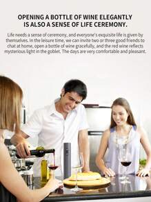 CLITON 电动葡萄酒开瓶器，电池供电自动开瓶器，葡萄酒爱好者的礼物，男女皆宜（黑色）