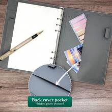 A5 Binder Refillable Notebook - Elegant Hardcover, 160 Pages Of 100G Thick Paper, 6-Ring Design With Pen Loop And Pockets - Ideal For Writing, Travel, Work, And School (Pink)-209586 - Hồng - Xem 6