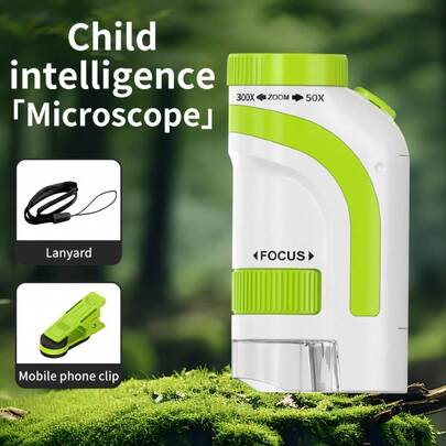 Children's Scientific Exploration Portable Microscope High-Definition Magnifying Glass Outdoor Observation Learning Educational Toys Stimulate Curiosity And Exploration Desire Parent-Child Entertainment Family Activities