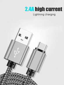 1 Stück 60W USB-C Ladekabel, 3.3ft/6.6ft/10ft Nylon geflochtenes USB-A auf USB-C Schnellladekabel, kompatibel mit Samsung Galaxy S24/S23 Ultra/S23/S23+/S22/S22 Ultra/S22+/S21 Ultra/S20 Ultra/Note 20/Note 10/Z Fold 3/4/5, kompatibel mit iPhone 16/16 Pro Max/15/15 Plus/15 Pro/15 Pro Max, Typ-C - Grau - Übersicht 2