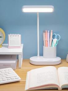 1 件 LED 多功能手机座笔架灯，学生宿舍护眼阅读学习灯，台灯 - 白色 - 查看 6