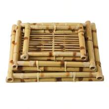 1 pieza Bandeja tejida de bambú, suministros de restaurante, platos de servicio de cocina japonesa, bandejas creativas para aperitivos, comida frita, postres