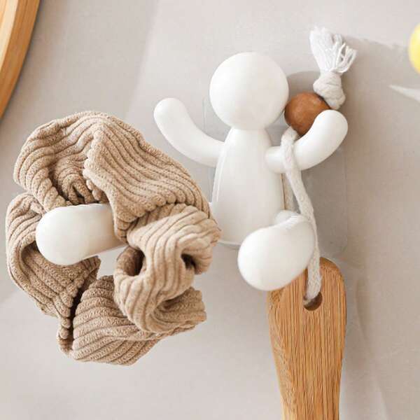 1 Peça Gancho Decorativo de Figura em Miniatura, Organizador de Colar e Tiara, Prateleira de Armazenamento de Banheiro, Suporte Adesivo para Telefone, Organizador de Anéis de Couro