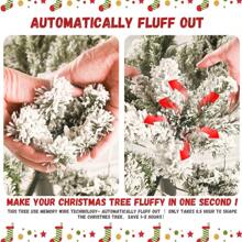 4/5/6/7/7.5/8/9FT Artificial Christmas Tree, PVC Hard Needle Mixed Flocking Tree, Simulated Pine Needle Christmas Tree, With Detachable Metal Base, Christmas Tree For Winter Party Decorations, Indoor Christmas Decorations