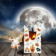 50 Pieces Halloween Rabbit Ear Snack Bag Halloween Rabbit Ear Candy Gift Bags Rabbit Goody Bags Halloween Bags Party Supplies - Haunted Castle - View 6
