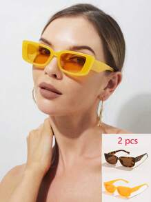 2 piezas (estampado de leopardo + naranja)