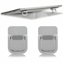 2Pcs Keyboard Riser, Self-Adhesive Mini Keyboard Stand For Desk Portable Laptop Feet Foldable Keyboards Lift For Most Keyboards - 銀色 - 查看 8