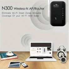 300Mbps WLAN-Signalverstärker und Erweiterungsverstärker - Ein Verstärker, der die Netzwerkreichweite erweitert, Ethernet-Anschluss, einfache Einrichtung, Alexa-kompatibel, Netzwerksignalverstärker | Moderner kabelloser Repeater | WLAN-Signalverstärker für Zuhause, Weiß und Schwarz