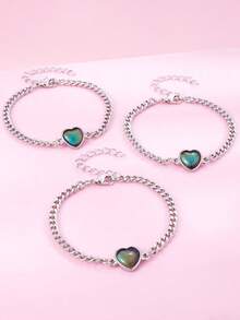 2/3 szt. Naszyjnik ze stopu cynku dla dziewcząt, zmieniający kolor, wrażliwy na temperaturę, z zawieszką w kształcie kota, jednorożca i serca, prezent dla najlepszej przyjaciółki i dziewczyny