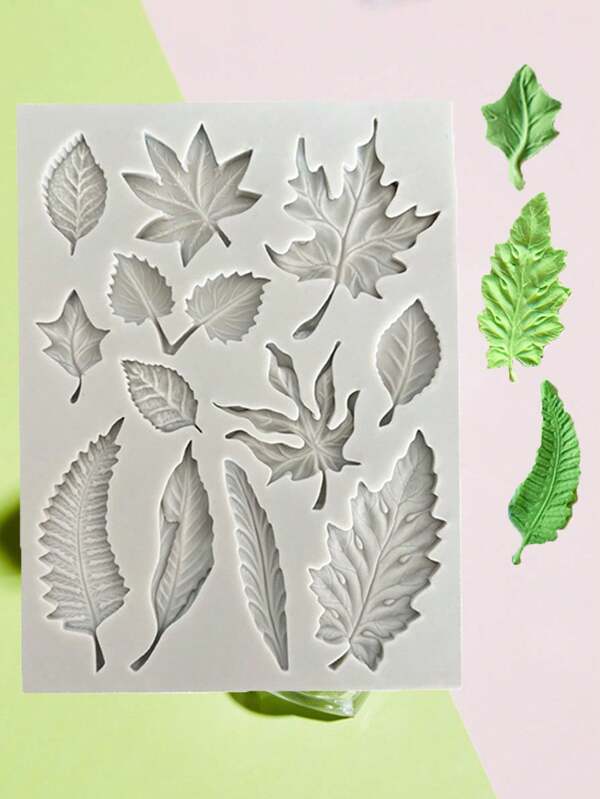 قالب سيليكون على شكل ورقة رمادية، قالب للشموع، قالب للصابون، قالب للطين الناعم DIY للزخرفة