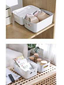 3 件多功能收纳盒 - 适用于化妆品、零食等 - 塑料收纳架，适用于厨房、浴室和宿舍卧室梳妆台收纳