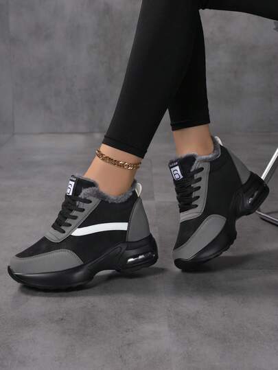 New Autumn/Winter Plus Size Air Cushion Lightweight Leather Platform Shoes, Women's Black Wedge Thick Bottom Casual Shoes, Women's Shock-Absorbing Comfortable Platform Shoes, Women's Snow Increased Height Shoes, Women's Plush Lining Increased Height Sneakers, Women's Black Thick Bottom Shoes, Lace-Up Simple Couple Travel Shoes Ins, High Heel Thick Bottom Sports Shoes For Women, Women's Increased Height Shoes, Women's Thick Bottom Wedge Plush Sports Shoes, Invisible Increased Height Shoes For Women, Women's Thick Bottom Wedge Sports Shoes, Women's Thick Bottom Thermal Lining Travel Shoes, Women's Shoes