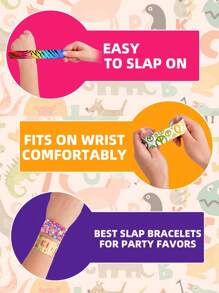 25 件彩色爱心表情动物印花手环，生日派对奖品，复活节礼品，手环，礼品套装，复活节，万圣节生日礼物，玩具，动物手环，派对礼品，复活节，手环，派对礼品，复活节，派对包填充玩具