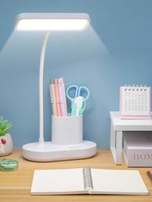 1 件 LED 多功能手机座笔架灯，学生宿舍护眼阅读学习灯，台灯 - 白色 - 查看 4