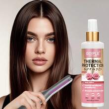 Goiple 热保护护发喷雾，保护头发免受直板夹和吹风机的损伤，抚平毛躁，增添光泽，蕴含玫瑰提取物，免洗护发喷雾，适用于卷发、波浪发、直发和假发（100毫升/200毫升） - 粉色 - 查看 3