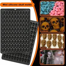 Gummy Candy Mold Silicone, 100 Cavity Halloween Skull Chocolate Silicone Mini Skull Molds For Chocolate, Gummies, Candy, Biscuits, Cookie, Jelly, Ice, Dog Treat