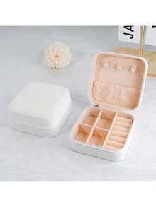 1pc Mini Jewelry Travel Case, Small Portable Jewelry Storage Box, Compact Display Box For Rings, Earrings, Necklaces, Gift For Girls, Women, Mothers, Weddings, Birthdays - Multicolor - View 6