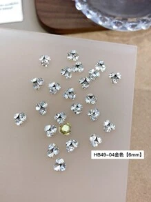 5Pcs/30Pcs/50Pcs Mixed Size Luxury Nail Rhinestone Decorations, New Sparkling Alloy Stacked Rhinestone, Crystal Oblique Heart & Square Nail Charms, Diy Nail Supplies Nails Nail Gems