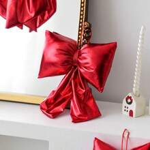 Adorno colgante de árbol de Navidad con lazo de cuero glaseado, decoración del hogar para fiestas, decoración navideña, decoración de invierno para el hogar