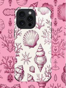 1 件全新甜美粉色浪漫海洋元素贝壳与海星图案防震防滑柔软 TPU + PC 混合手机壳适用于 Apple 16/16 Plus/16 Pro/16 Pro Max 防水防摔防刮 - 彩色 - 查看 1