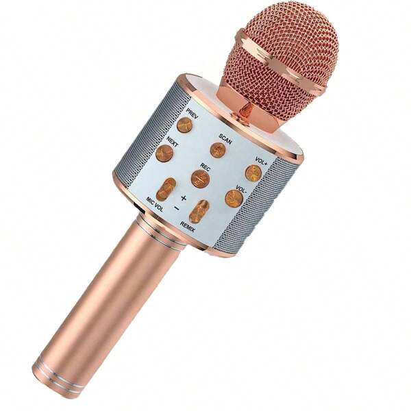 Microphone Audio Integrated Microphone Home Singing K Wireless Bluetooth Can Be Inserted Tf,Usb Card Play Music Outdoor Party Family Gathering,Microphone,Mic,Wireless Microphone