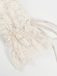 ii Women's Elegant Embroidered Lace Sheer Blouse