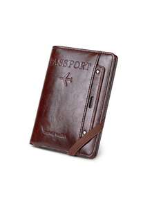 Multifunctional Storage Card Holder Passport Bag, Suitable For International Travel, Unisex Passport Sleeve, Ticket Folder Travel Essentials, Passport Holder, - Burgundy - View 5