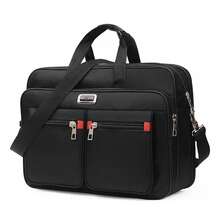 Large Nylon Men's Briefcase Executive Notebook Bag Black - màu đen - Xem 1