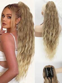 Ponytail Extension, Claw Clip Ponytail Extension For Women Long Wavy Pony Tails Hair Extensions Fluffy Natural Looking Synthetic 30 Inch Clip In Ponytail Hairpiece For Daily Use - Multicolor - View 11