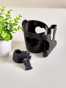 1个/款式可选婴儿推车/轮椅杯架，带手机支架 - 耐用ABS材质，黑色 - 适合父母、护理人员和轮椅使用者 - 通用兼容性 - 送给新手父母和老人的完美礼物（螺丝式设计，可开合调节松紧度；杯架槽宽8.6厘米，高9.5厘米；请勿放置高度超过23厘米的杯子，以免不稳而掉落）